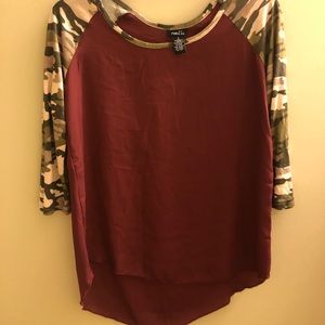 Camo red top